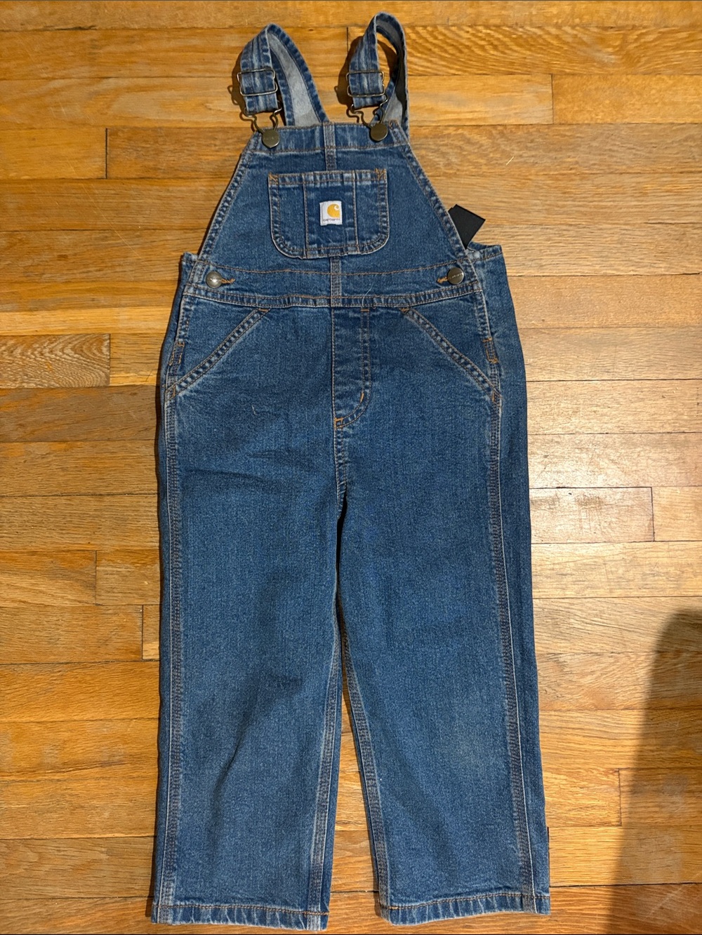 Carhartt kids Dark Blue Denim Relaxed Fit Overalls